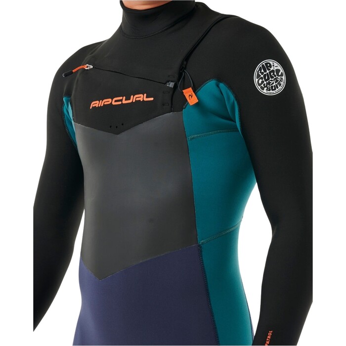 2024 Rip Curl Mens Dawn Patrol 4/3mm Chest Zip Wetsuit 157MFS - Purple Night